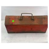 Red natal tool box with tools