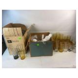 Punch bowl and glasses lot