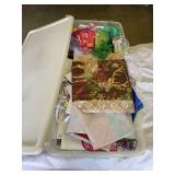 Tote of wrapping paper and more