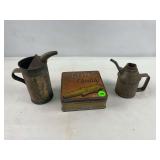 Vintage Penns tin and metal oil cans