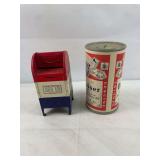 Vintage Mail box and Budweiser bank