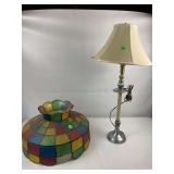 Lamp and colored shade