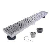 $121 28 in. Stainless Steel Linear Shower Drain wi