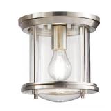 $40 Melrose Park 8 in. 1-Light Brushed Nickel Flus