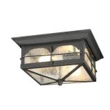 $60 Brimfield 11 in. Aged Iron 2 Light Outdoor Cei