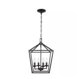 $100 Weyburn 4- Light Bronze Caged Farmhouse Chand