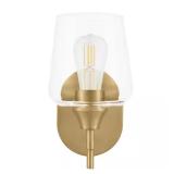 $30 Pavlen 5.5 in. Brass Sconce, Clear Shade