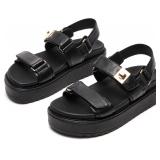 $50 SOVANYOU Raffia Platform Wedge Sandals for Wom