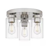$60 Delphi 13.25 in. 3-Light Brushed Nickel Contem