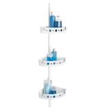 $25 3-Tier Tension Corner Pole Shower Caddy in Whi