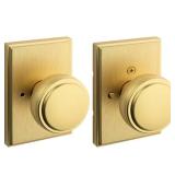 $44 Sora Satin Brass Bed/Bath Rectangle Rose Door