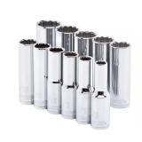 $32 1/2 in. Drive Deep SAE Socket Set (11-Piece)