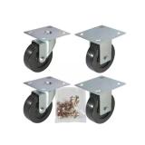 $36 4 in. Black Rubber and Steel Swivel and Rigid