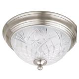 $24 Kilbourne 13 in. 2-Light Satin Nickel Flush Mo