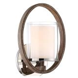 $60 Downing 1-Light Polished Nickel/Corona Bronze