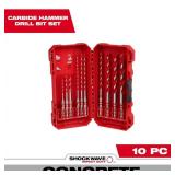 $30 SHOCKWAVE Carbide Hammer Drill Bit Set. (10-Pi