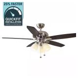 $99 Hampton Bay Rockport 52 in. Indoor LED Brushed