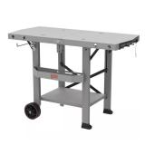 $200 Prep Table Gray Foldable Grill Cart