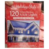 Holiday Style Icicle Lights Indoor/Outdoor White 1