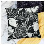 $14 Flower Pattern Pillow Cover, 100% Linen Decora
