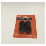 $10 7/8 in. Black Rubber Leg Tips (4-Pack)F