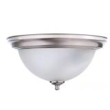 $16 13 in. 2-Light Brushed Nickel Flush Mount