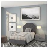 $314 Flash Furniture Brighton Dark Gray Twin Uphol