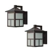 $75 Black Outdoor Integrated LED Wall Lantern Scon