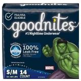 $10 Goodnites Boys' Nighttime Underwear - S/M - 14