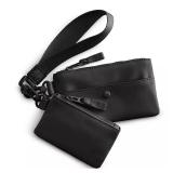 $12 FLX Duo Webbing Wristlet, Black