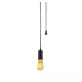 $32 1-Light Vintage Edison Matte Black Plug-In Min