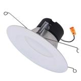 $16 Halo Matte White 5-6 in. W Plastic LED Retrofi