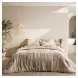 $150 Miryana Crinkle Cotton Comforter Set, Ivory