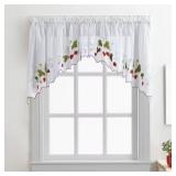 $40 CHF Strawberry Garden Rod Pocket Swag Valances