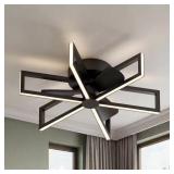 $199 Artika Swirl 18.7 in. Matte Black Flush Mount