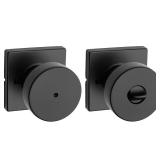 $42 Kwikset Pismo Matte Black Bed/Bath Square Door