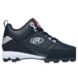 $25 Rawlings Youth Press Mid Cleats Black/Silver,