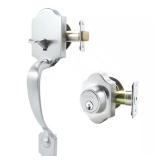 $90 Single Cylinder Satin Nickel Door Handleset