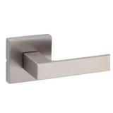 Singapore Square Satin Nickel Hall/Closet Door Lev