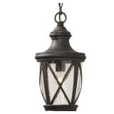 allen + roth Castine Bronze Craftsman Seeded Glass