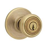 Kwikset Tylo Antique Brass Entry Door Knob 1-3/4 i