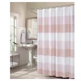 Ombre 72 in. Blush Waffle Weave Fabric Shower Curt