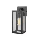 Hurley 12 in. Matte Black Outdoor Hardwired Wall S