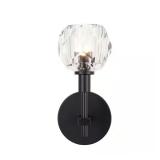 4.75 in. 1-Light Black Wall Sconce with Clear Capt