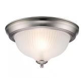11.25 in. 2-Light Brushed Nickel Flush Mount Ceili