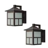 Black Outdoor Integrated LED Wall Lantern Sconce (