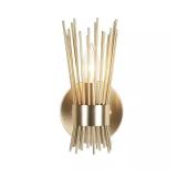 10 in. 1-Light Brushed Gold Sconce with Open Rod M