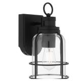 Camberly 12.13 in. Matte Black Motion Sensing Dusk
