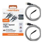 Braided Cables - USB A to Lightning (2-Pack)