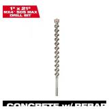1 in. x 21 in. 4-Cutter SDS-MAX Carbide Drill Bit
